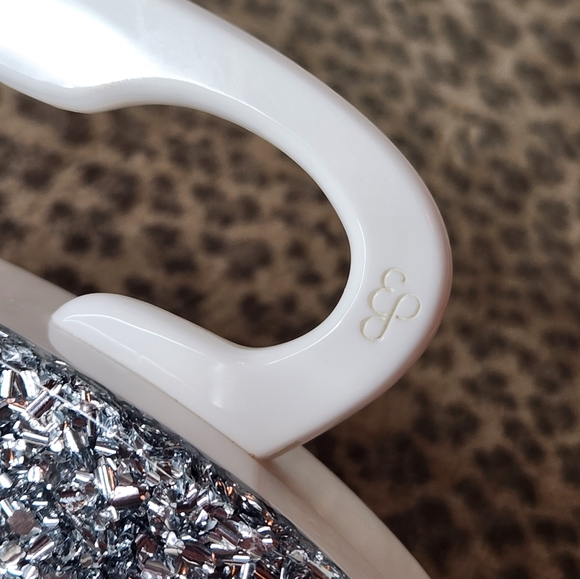 Edie Parker Oval Bag in Silver Confetti and white - Picture 2 of 7